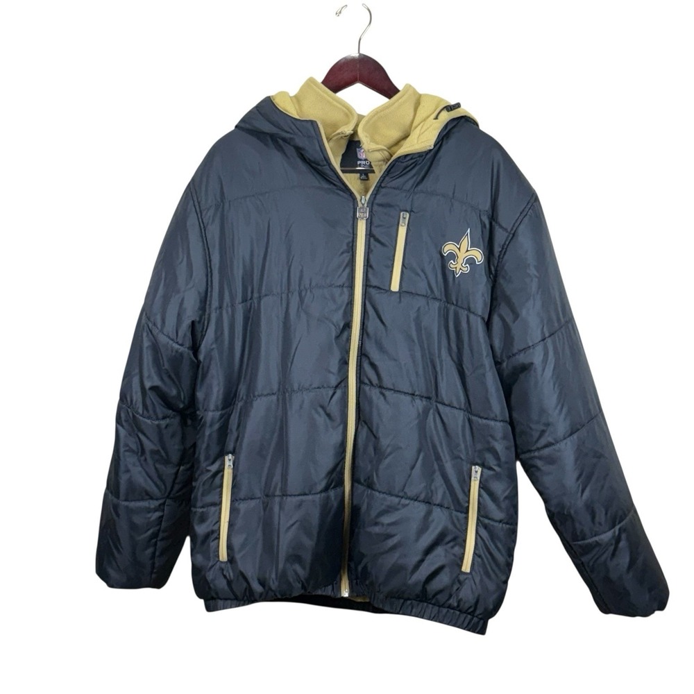 New Orleans Saints Winter Coat with Hood and Removable Liner (2 Coats in 1) Lg